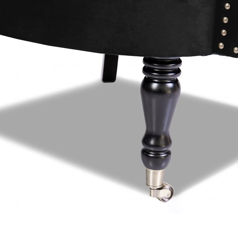 Фотьойл Честърфийлд Людовик, черно кадифе